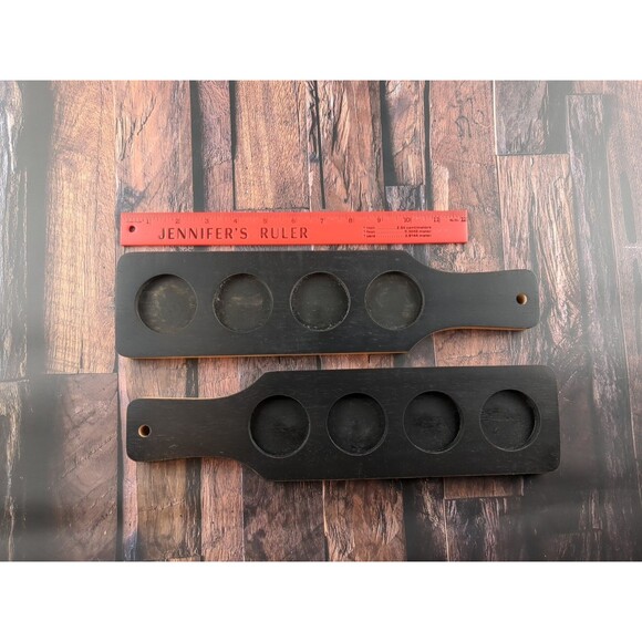 Beer Flight Sampler Set 2 Paddles 8 Glasses 4oz w Chalk Craft Home Bar Dad Gift - Picture 6 of 12